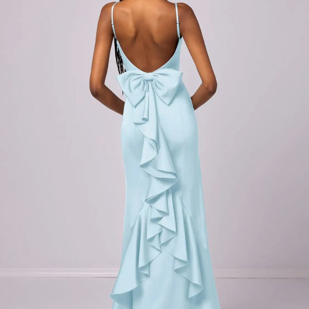 Light Blue Maxi Dress with Bow
